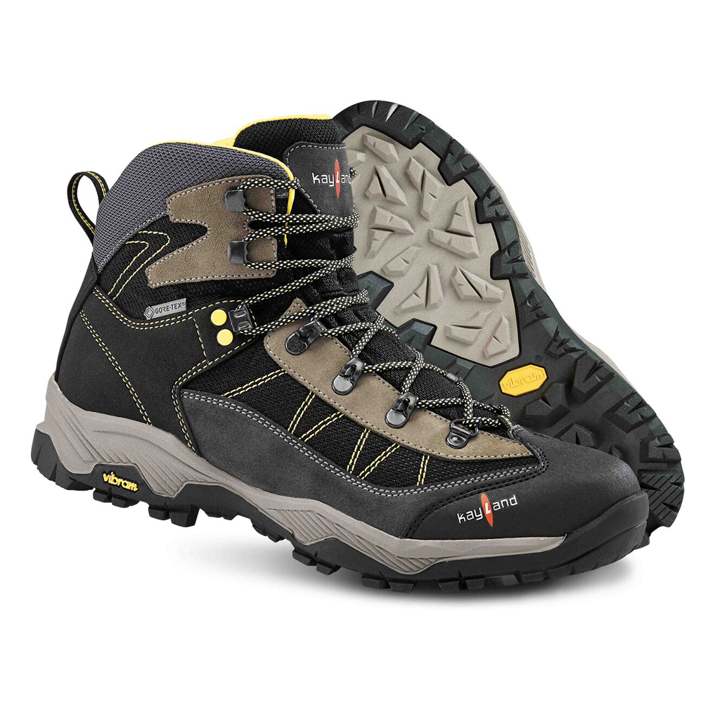 Vibram Sole Kayland Taiga GTX Mens Hiking Boots Black Australia (BNQ562078)
